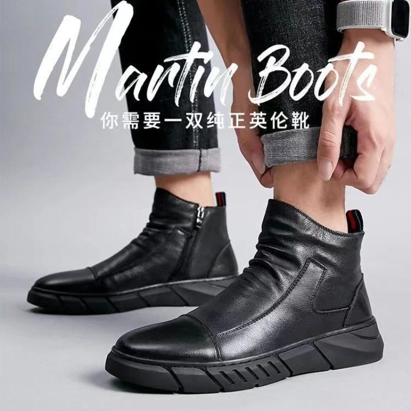 Pantofi Casual Simpli pentru Bărbați, Piele PU, Cizme pentru Bărbați, Iarnă, Calde, Cizme de Zăpadă, Antiderapante, Rezistente la Uzură, Pantofi cu Platformă, Botas Para Hombre