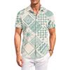 Men’s Hawaiian Print Casual Outdoor Short Sleeve Shirt with Turn Down Collar Relaxed Fit Suitable for Summer Activities