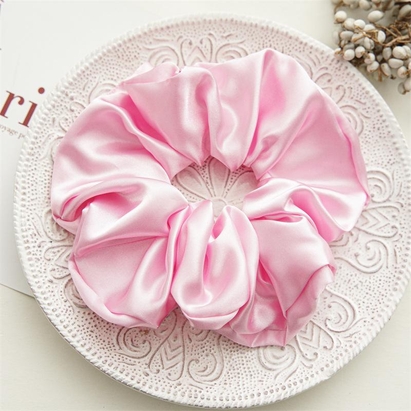 18cm Übergroße Satin Scrunchies Einfarbig Elastisches Haarband Damen Mädchen Pferdeschwanzhalter Accessoires Schicke Haargummis