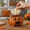 Funktionale Feiertagsdekoration Halloween Kürbis Taschentuchbox, Harz Dekorativer Gesichtsspender, Herbstthemed Home Accents Kreativer Papierhandtuchhalter