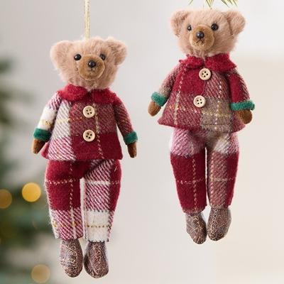 Neue Niedliche Bären Ornamente Stoff Tier Anhänger Weihnachtsbaum Hängende Ornamente Weihnachtsgeschenk Dekorationen Heimdekorationen