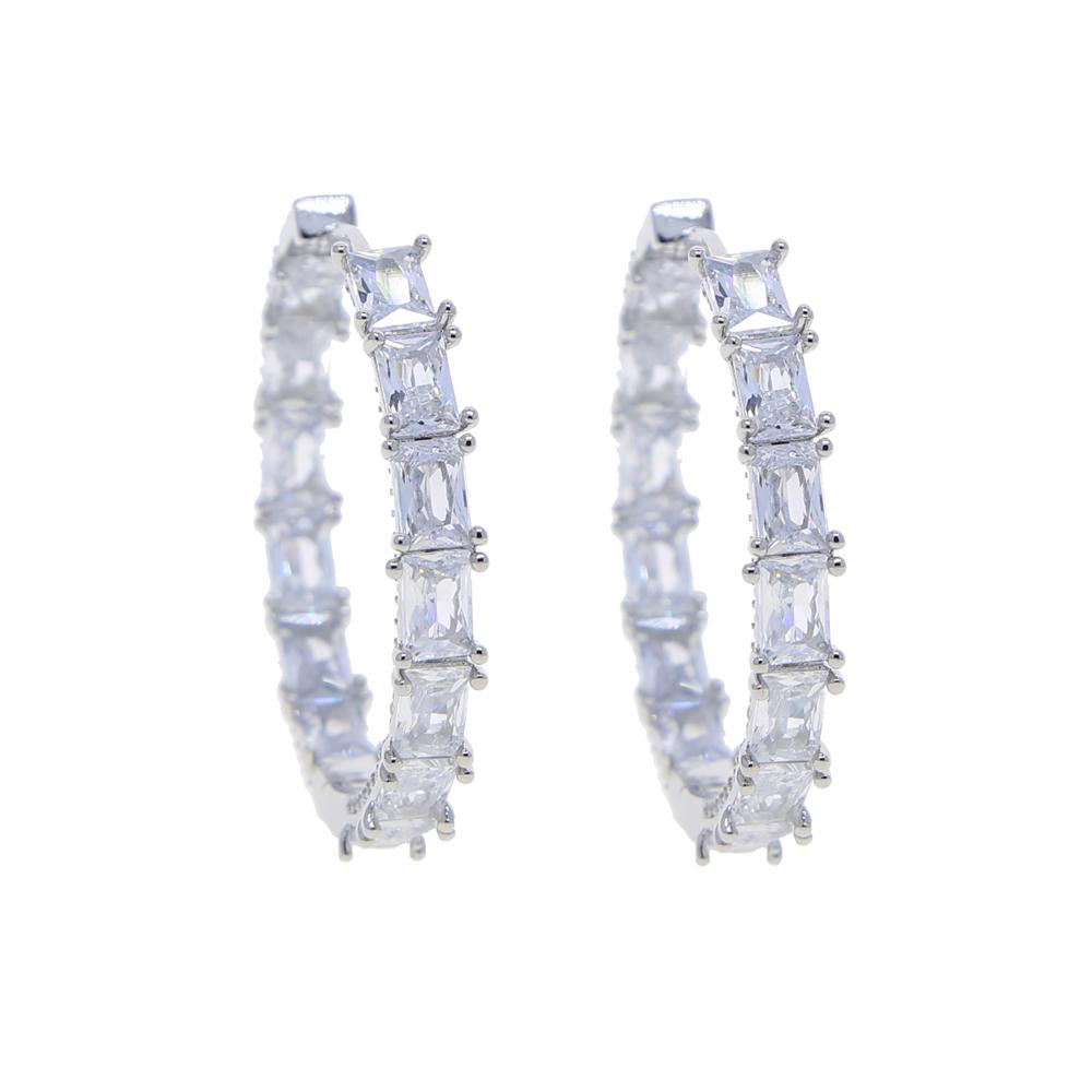 2023 Top Quality Gold Silver Plated Cubic Zircon Dainty Round Hoop Earring Minimalist Jewelry for Women Girls25mm 40mm