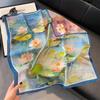 Double-sided two-color new herringbone silk scarf, small square scarf, sun protection, advanced sense, high-quality shawl neck scarf, scarf.