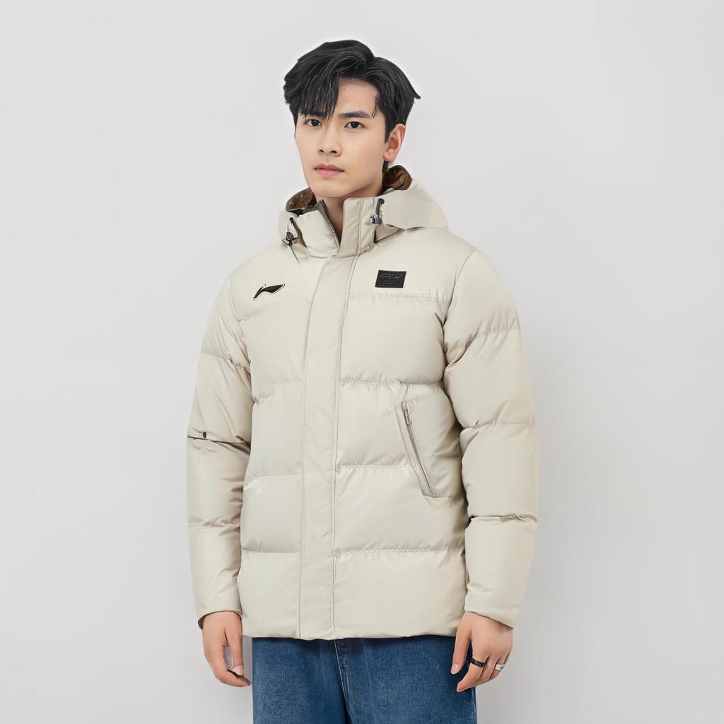 Li Ning Badminton Collection Down Jacket Men's Silver Fish Gray AYMU341-2