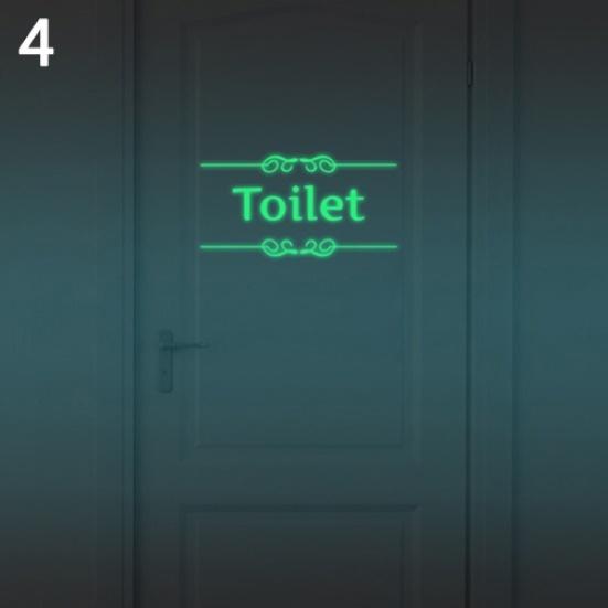 Funny Cartoon Luminous Bathroom Toilet Stickers DIY Home Decor Wall Decoration