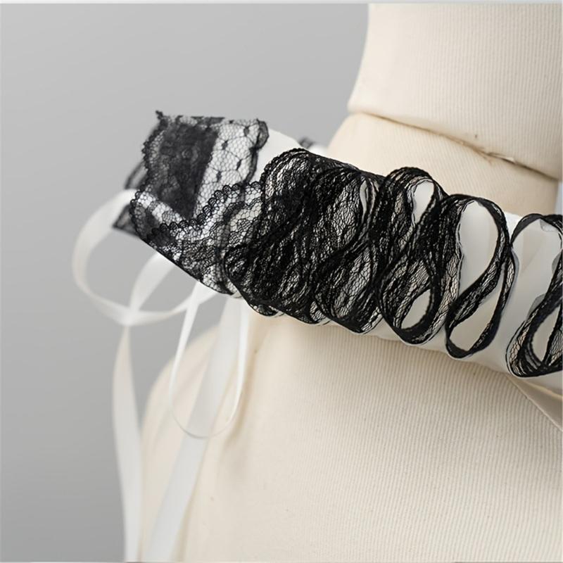 Colletto Finto in Pizzo Staccabile con Collo a Volant, Accessorio per Camicette, Maglioni e Vestiti, Decorazione per Collo in Stile Vittoriano