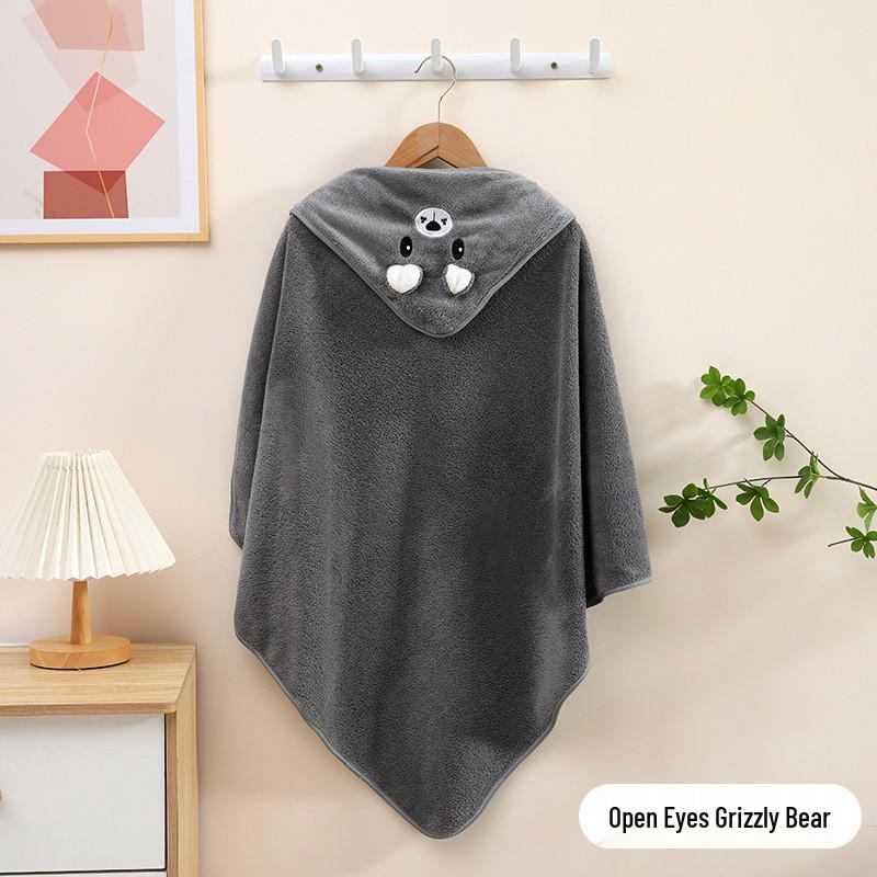 Infant Cartoon Hooded Bath Towel & Swaddle Blanket - Absorbent and Cute Baby Cloak