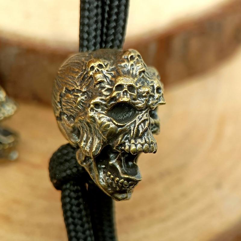 Outdoors Tool Brass Skull To Shout Model Knife Beads Lanyard Pendant Backpack Bracelet Necklace Keychain DIY Accessories