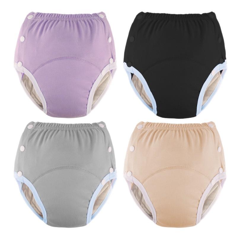 Reusable Cotton Incontinence Underwear Adults With Side Snap Breathable Leak-Proof Adult Diaper Pants
