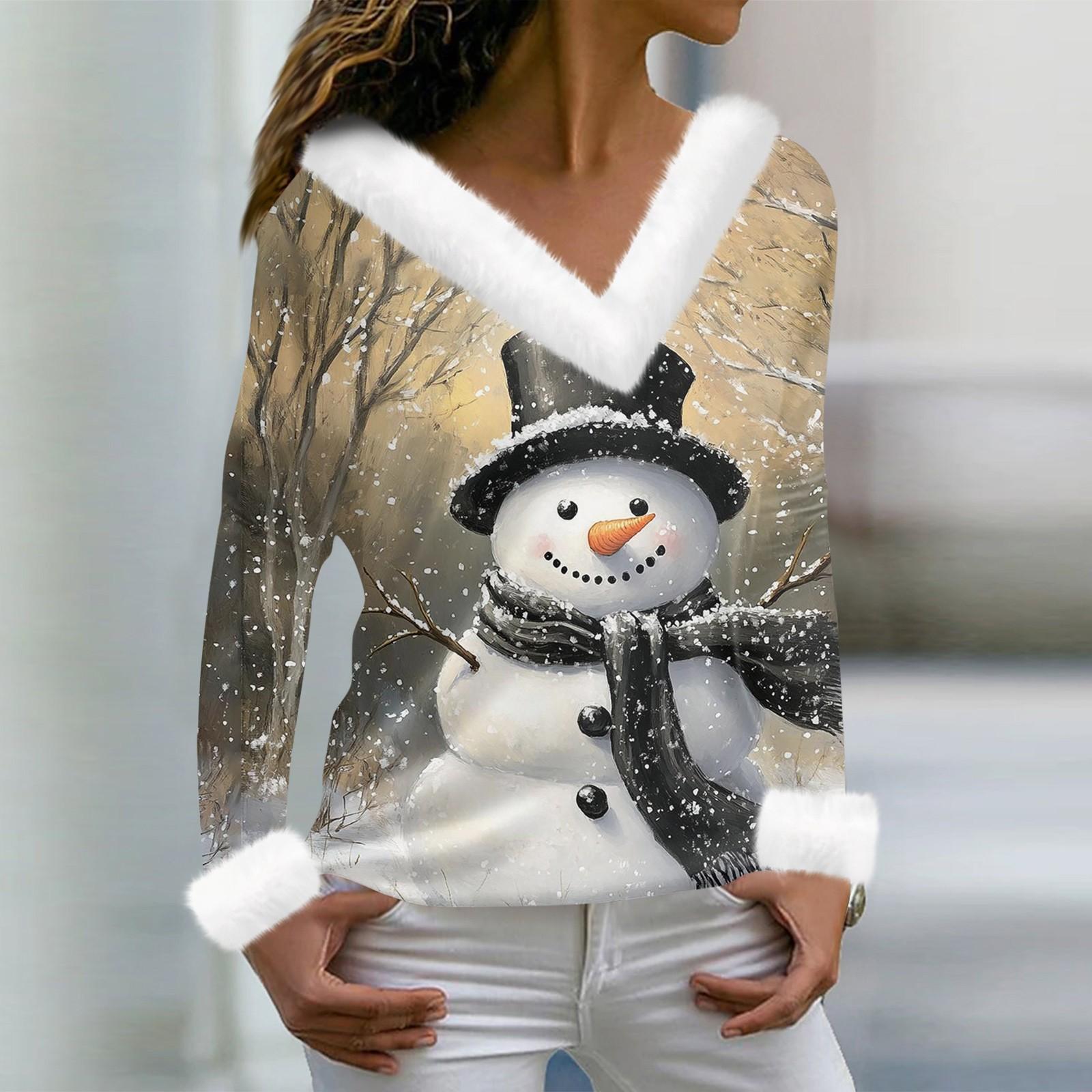 Женская футболка с рождественским принтом — фото 8