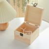 Retro Rectangular Storage Box Wooden Clamshell Jewelry Gift Box Dried Flower Box Desktop Organizer
