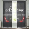 High Heels Red Tulle Curtains Balcony Room Fashion Printed Sheer Curtain Living Room Window Modern Decor