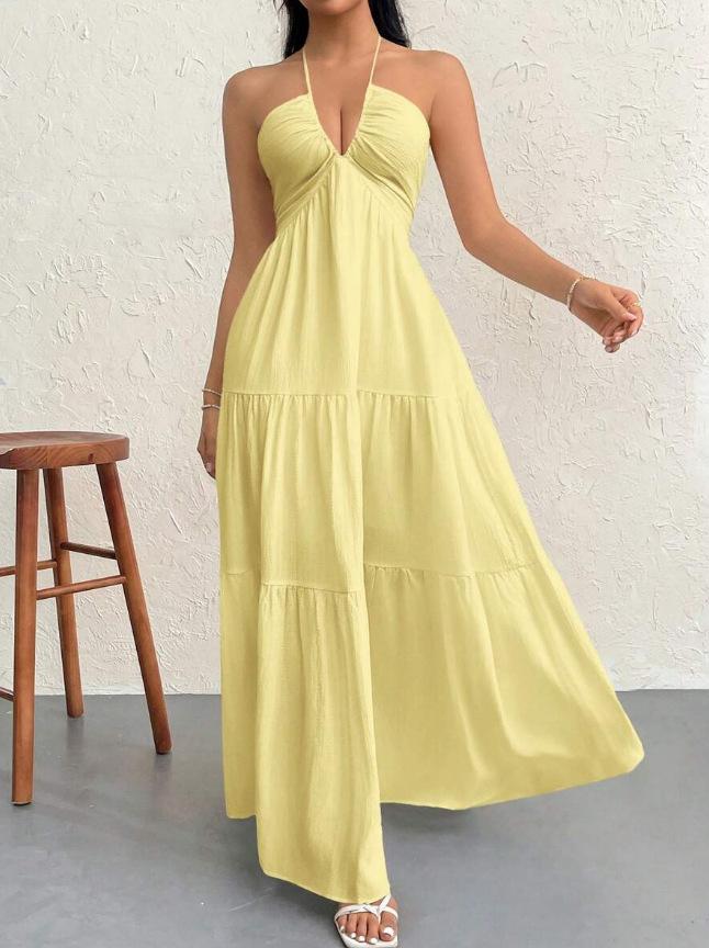 European and American Fashion Summer New Women's Halter Neck Dress