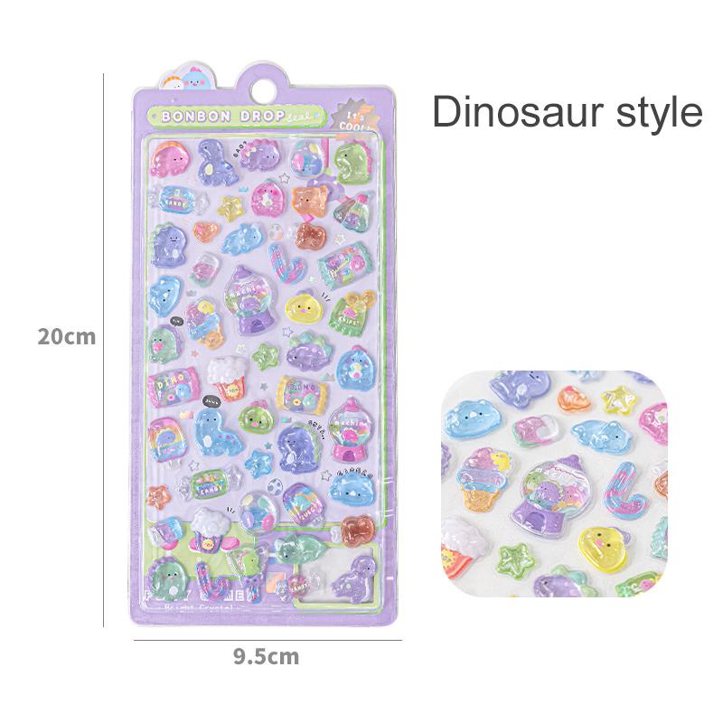 1pc Kawaii Candy Ghost Bread Drop 3D Relief Journal Decorative Stickers Scrapbooking Phone Stickers Stationery Sticker TMZ