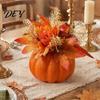 Durable Foam Pumpkin Ornaments Fall Table Ornament, Artificial with Flower, Maple Decorative Props for Parties Leaves, Berry Autumn Harvest