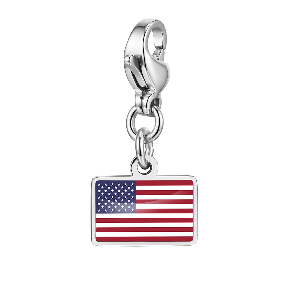 Silver Flag Pendant For Women Men DIY Making Flag Charm Bracelet Accessories Jewelry Neckalce