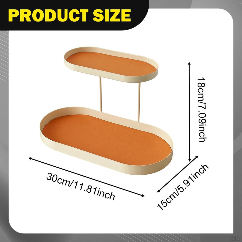 Counter Organizer Double Layer Decor Rack Perfume Makeup Skincare Shelf for Bedroom