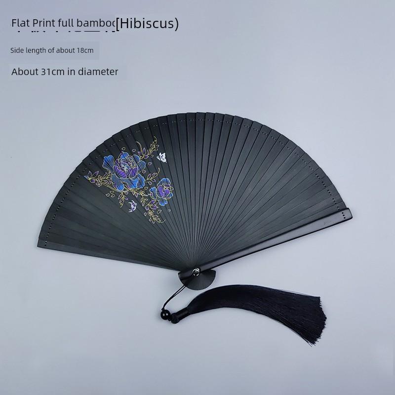 Cut Out 5-Inch Chinese Style Chinese Ancient Style Red and Black Folding Fan