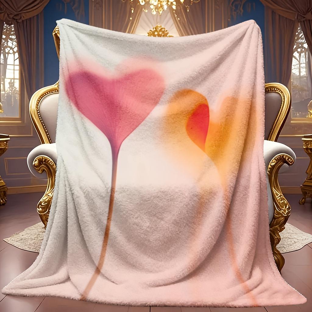 Comfortable Heart Theme Pattern Blanket Soft High-Definition Digital Print Cooling Blanket All-Season Family and Friends Gift Perfect Gift Soft Breath