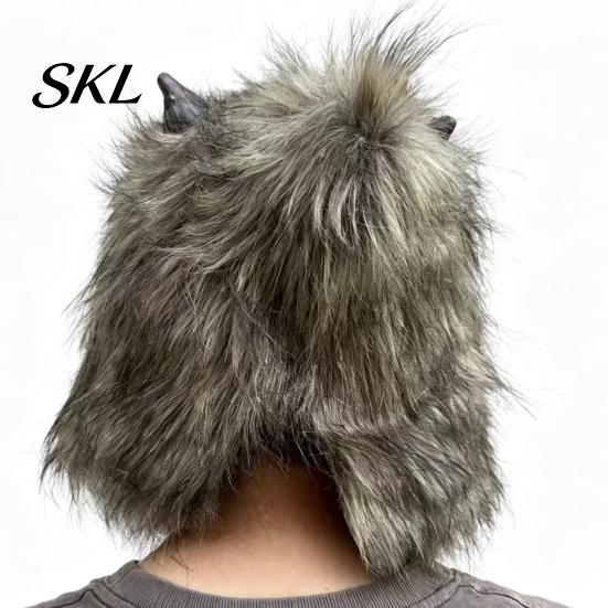 Detaillierte Halloween-Requisite Werwolf Vollkopfmaske, Latex Wolf Cosplay Kopfbedeckung mit Langlebiger Party-Maske Realistisches Fell, Spukhaus-Requisite, Verstellbar