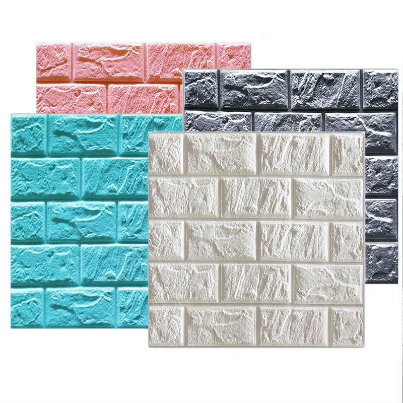 3D XPE Foam Self-Adhesive Brick Wall Stickers, 30x30cm, Small Size