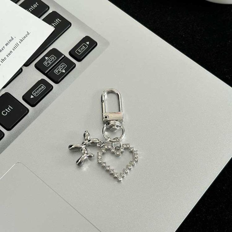 High-value Cool Black Cherry Color Diamond Sweetheart Candy Keychain Pendant Personality Trendy Cool Student School Bag Accessories