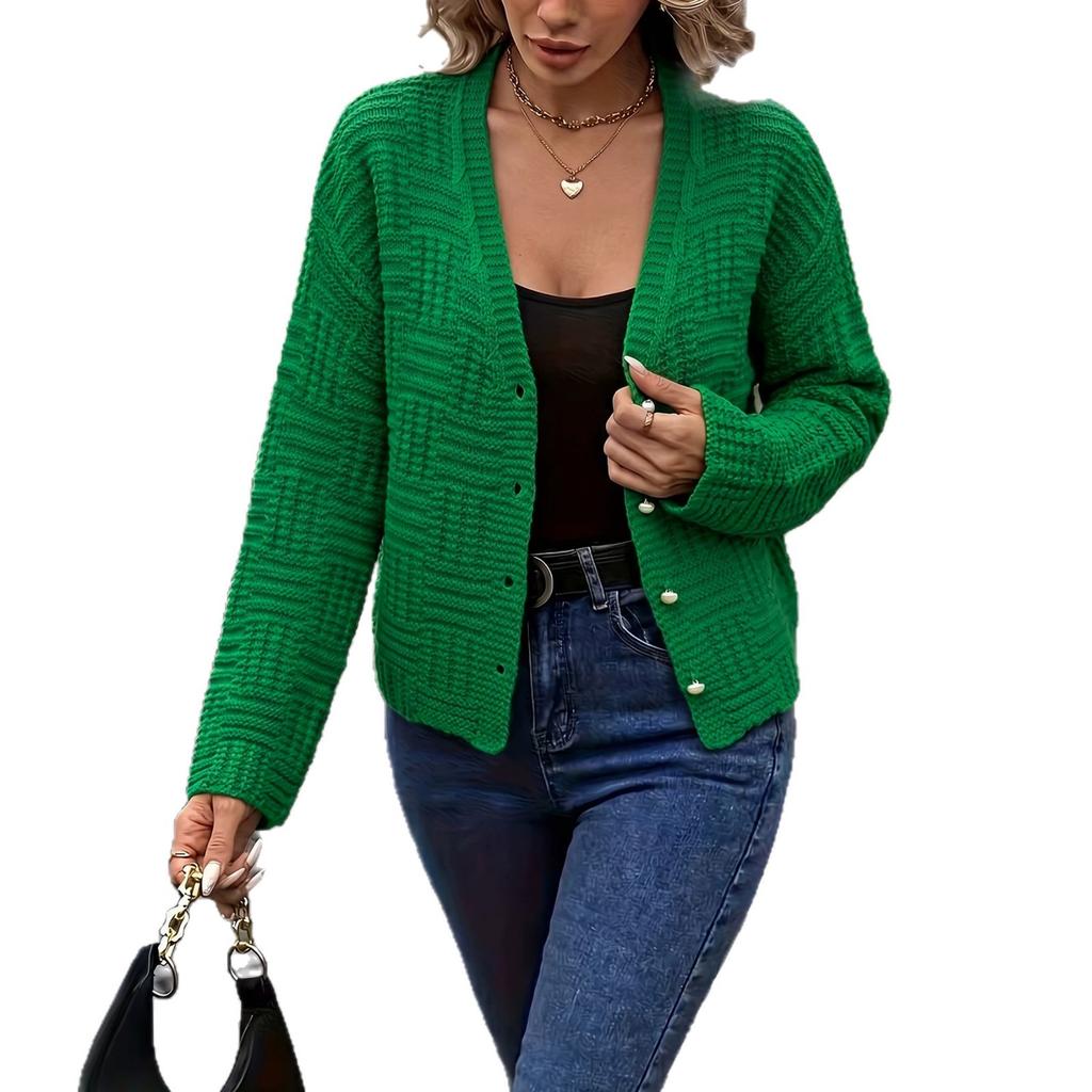 Women's Cardigan, Solid Color, Long Sleeve
