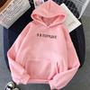 Letter Printing Sweatshirt Women Russian Alphabet Print Hoodie Harajuku Hoodie Warm Streetwear Couple Clothes