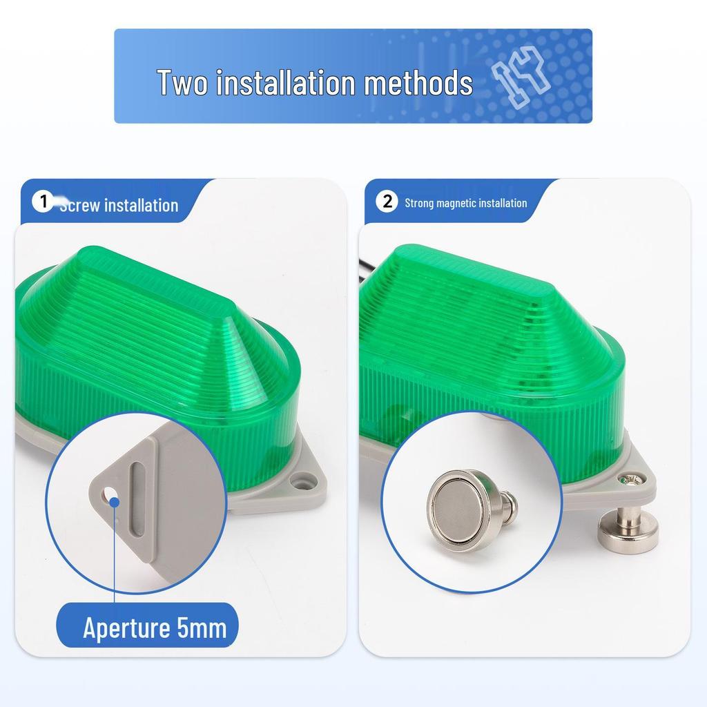 LTE-5051J Strobe Warning Light: 24/220V Flashing Signal, High-Decibel Magnetic Sound and Light Alarm
