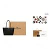 Coach Zip Top Tote 30 Simple Tote Bag Women Tote Bags Black 4454-IMBLK