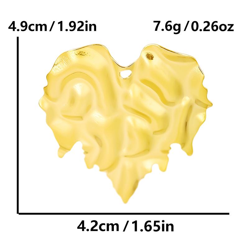 Personality 5pcs/Lot Stainless Steel Heart Pendants For Jewelry Making Supplies 18k Real Gold Plated Love Charm Pendant Findings