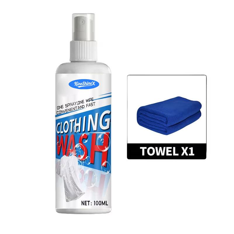 100ML Stain Remover for Clothes, Portable Spray and Wash Stain Remover for Coat, Fabric Carpet Stain Spray Yellow Removal Bleach 100ml send towel
