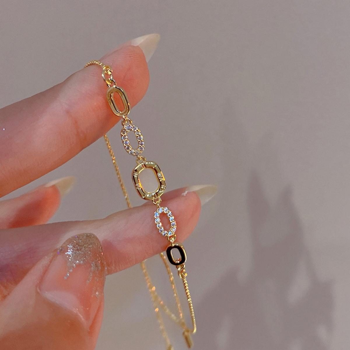 

New Year Gold Color Blessing Lucky Charm Bracelets For Women Men Minimalist Chinese Style Amulet Snake Chain Bangle Jewelry Gift