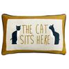The Cat Sits Here Rectangular Cushion Cover