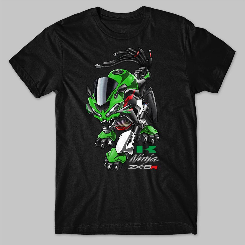 Classic Japanese Motorcycle Ninja ZX6R Wolf Inspiration TShirt 100 Cotton ONeck Short Sleeve Casual Mens Tshirt Size S3XL