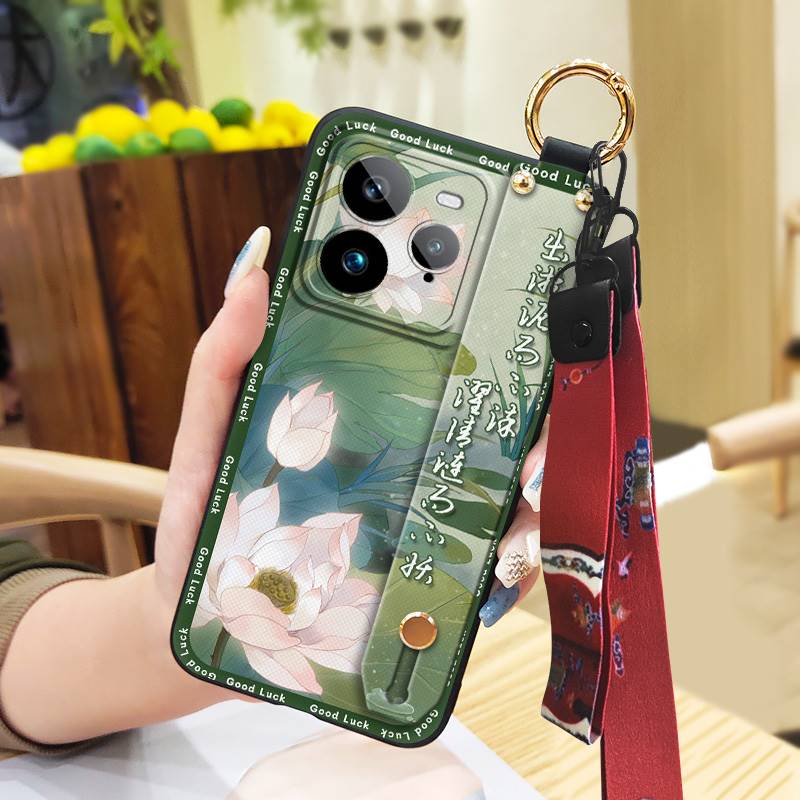 Phone Holder Ring Phone Case For Realme GT7 Pro Durable Lanyard Wristband Soft case For Mom Anti-dust Shockproof Fashion