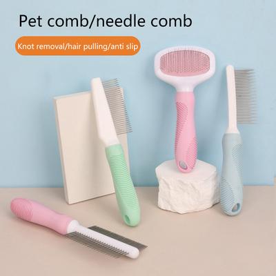 Pet Dematting Comb Cats Flea Hair Grooming Comb Removing Floating Hair And Cleaning Comb Dog Brush Grooming Tools Pet Supplies