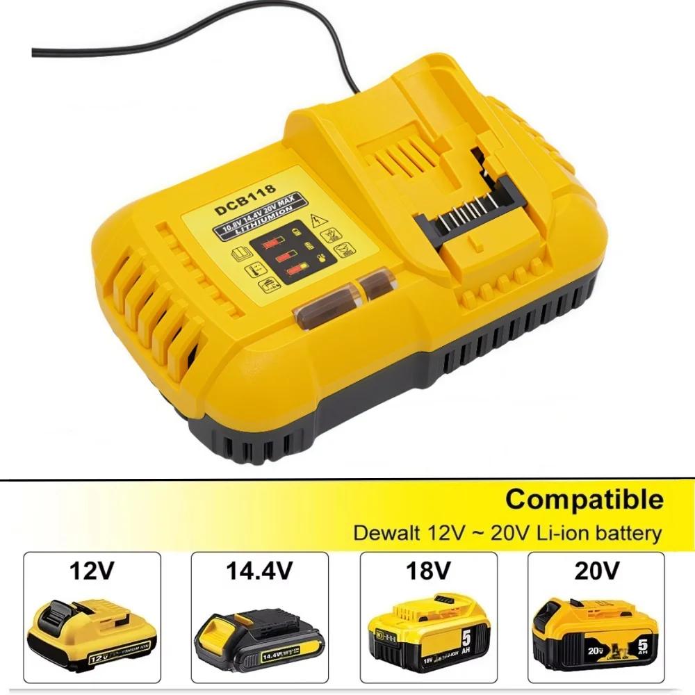 DCB118 12V 14.4V 18V 20V MAX 4.5A Li-ion Fast Charger for Dewalt Flexvolt 20V/60V Max Battery DCB120 DCB200 DCB609 DCB115 DCB112