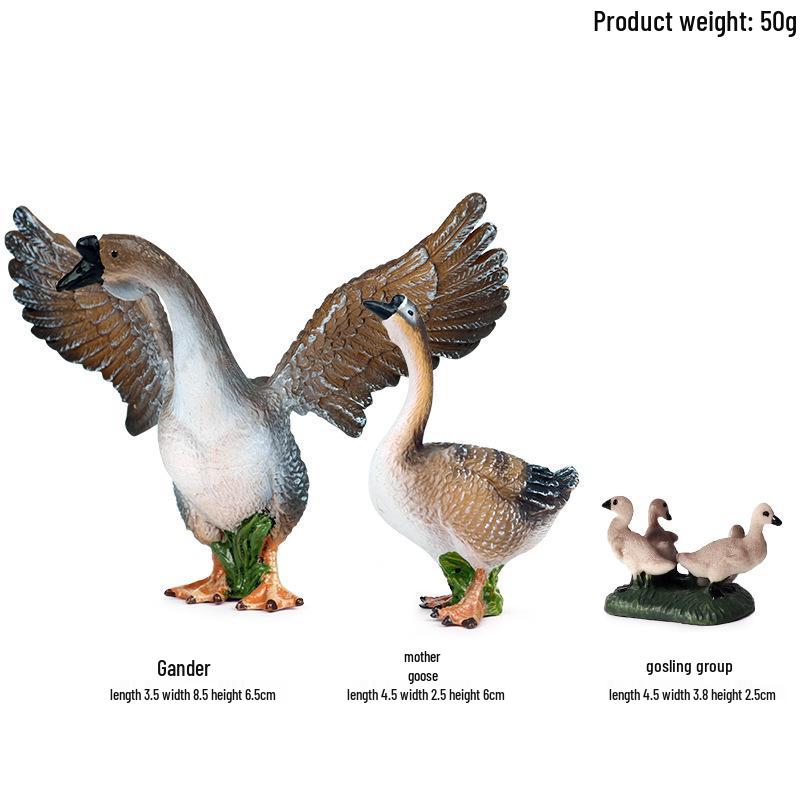 Realistic Farm Animal Models: Big Yellow Duck, Rooster, Turkey, Goose, and Swan