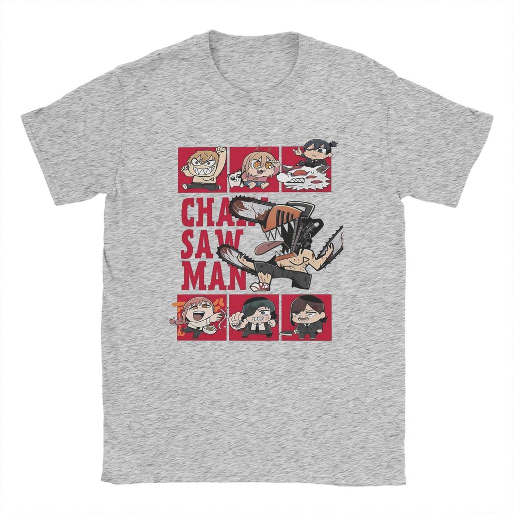 Anime Chainsaw Man T Shirt Mens 100 Cotton TShirts Round Neck Kobeni  Manga Denji Power Reze  Tees Short Sleeve Tops Printed