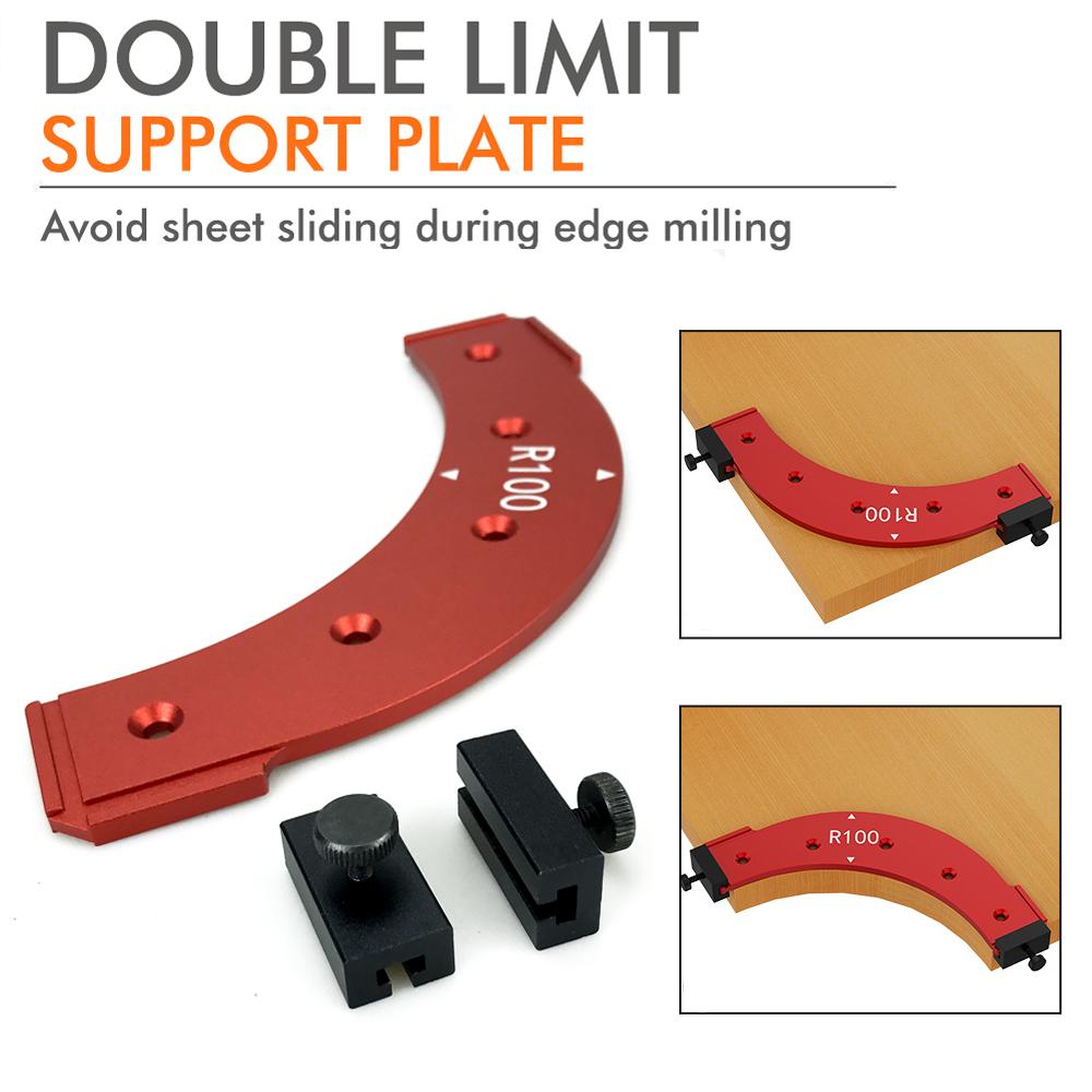 Woodworking Router Templates Arc Angle Positioning Template, Corner Radius, Reusable Positioning Tool R100-R300 Radius Jig