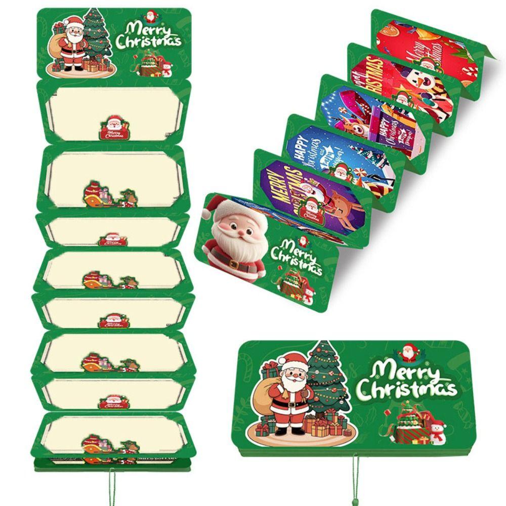 New Santa Claus Christmas Cash Gift Envelope Christmas Tree with 10 Slots Folding Banknote Card Christmas Red Envelope