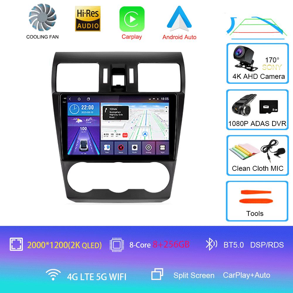 Car Radio Android 14 Carplay Multimedia Player For Subaru Forester 4 SJ XV WRX 2012- 2015 2018 Autoradio GPS Stereo Head Unit