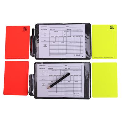 1 Stück Fußball Rote und Gelbe Karten Set Schiedsrichter Werkzeug mit Leder Brieftasche und Bleistift Aufnahme Papier Warnung und Karten