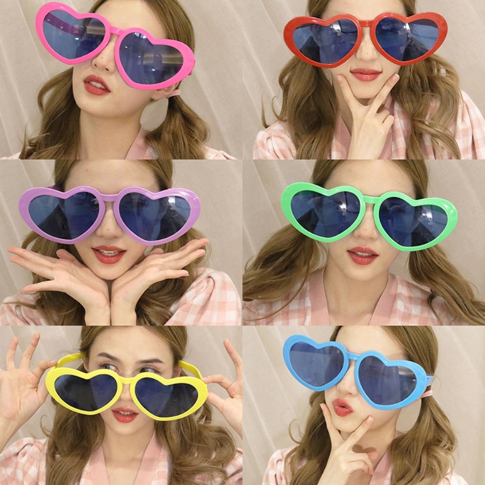 Funny Cute Oversized Heart Shape Glasses Photo Props Party Decorations Glasses Photobooth Supplies Birthday Party Gift 1PC