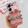 For Xiaomi Poco M6 Pro 4G Capa Case Transparent Soft TPU Slim Bumper Shell Love Heart Cute Cat Coque For Redmi Note 13 Pro 4G