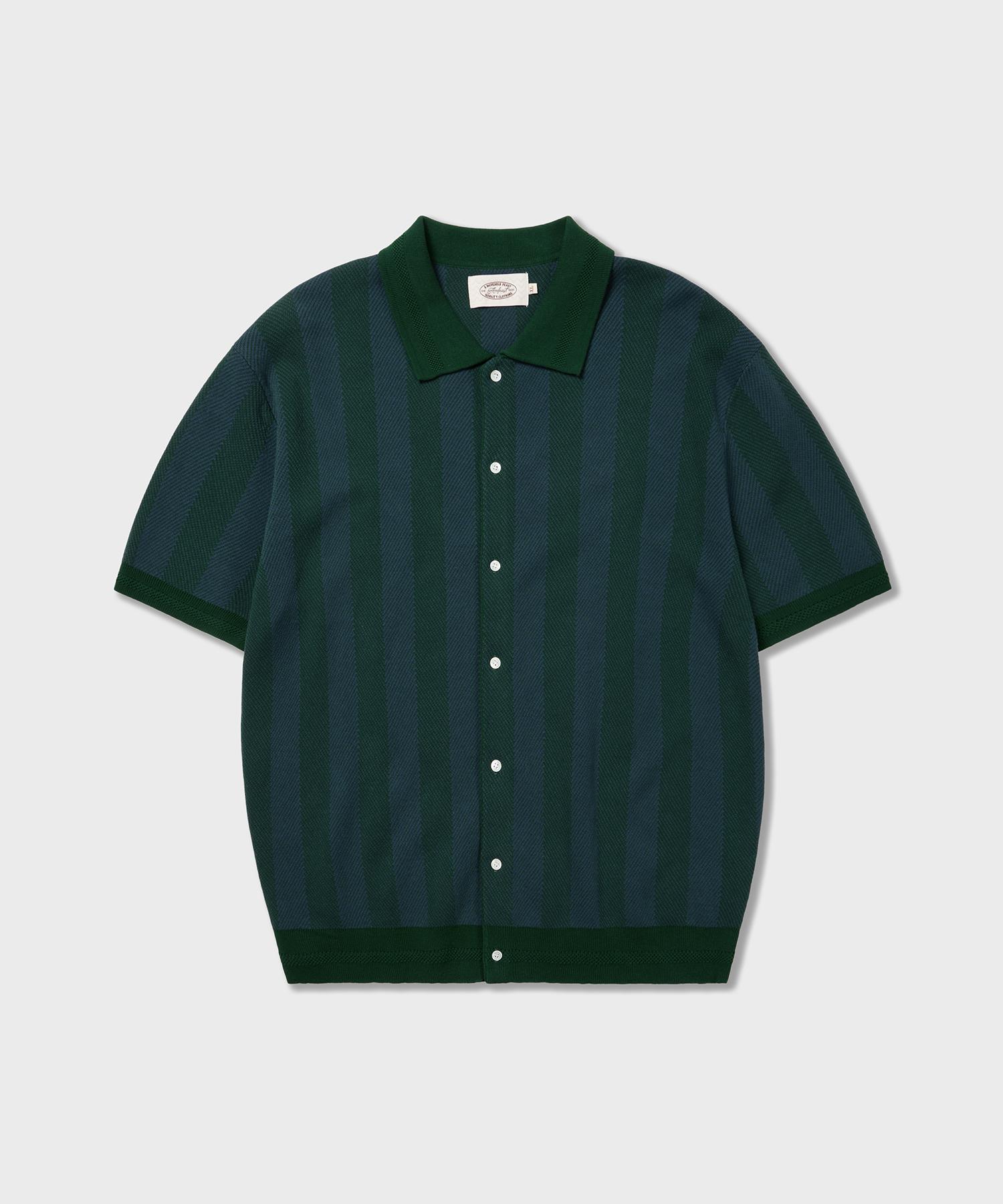 Amphist Mojito Herringbone Knit Shirt Green Green/Medium