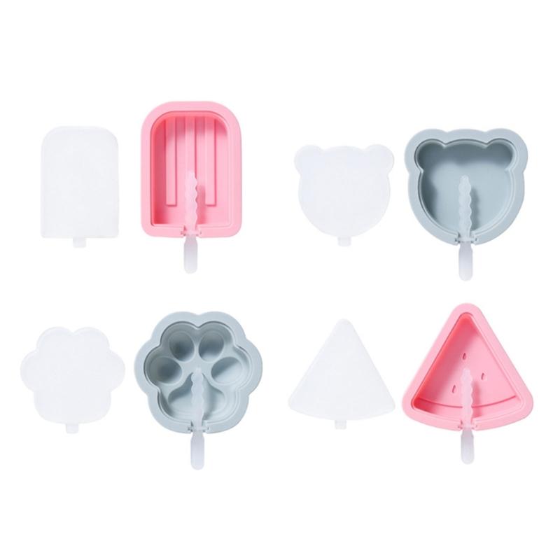 Silicone Popsicle-Molds Reusable Ice Pop-Moulds Watermelon Cat-Claw Bear Shape Mold for Children DIY Ice Popsicle-Mold