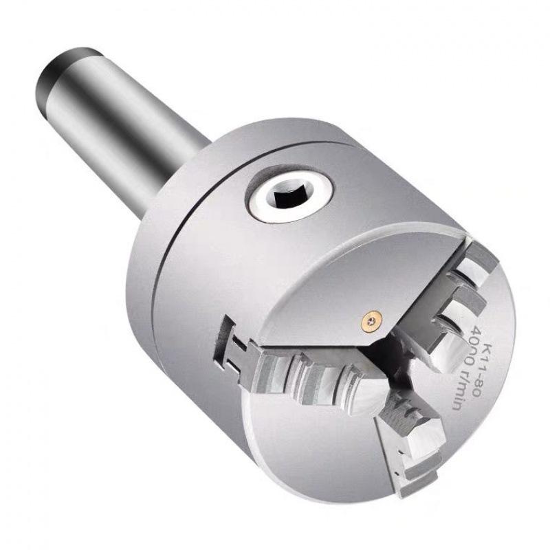 Morse Taper 3-5 Precision Shank Three-Jaw Chuck with Tail Threaded Hole (Fixed Type, Sizes: 80, 100, 125, 160)