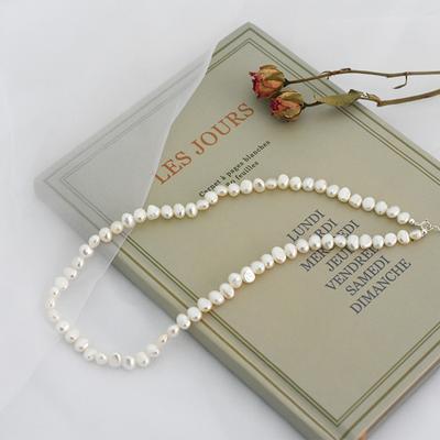 Natuurlijke Barok Zoetwater Parel 925 Zilveren Ketting voor Dames Vintage Eenvoud, Een Twee Draagstijl